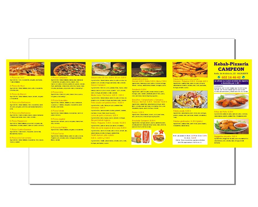 Kebab pizzería campeón Alcaudete