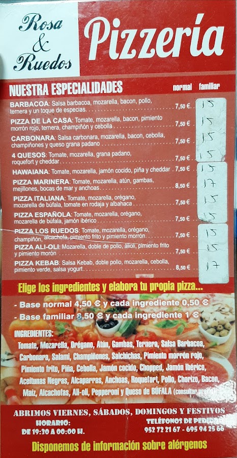 Los Ruedos Pizzas Sl